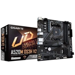 Gigabyte A520M DS3H V2 Ultra Durable AMD AM4 Socket Motherboard, Micro-ATX, 4x DDR4 Slots, 1x M.2 Socket, GbE LAN, 1x DisplayPort / 1x HDMI Port - Image 2