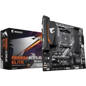 Gigabyte B550M AORUS ELITE Ultra Durable AMD AM4 Socket Motherboard, Micro-ATX, 4x DDR4 Slots, 2x M.2 Sockets, Fitted I/O Shield, GbE LAN, 1x DVI-D / 1x HDMI Port - Image 3