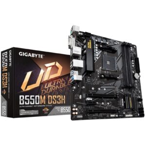 Gigabyte B550M DS3H Ultra Durable AMD AM4 Socket Motherboard, Micro-ATX, 4x DDR4 Slots, 2x M.2 Sockets, GbE LAN, 1x DVI-D / 1x DisplayPort / 1x HDMI Port - Image 3