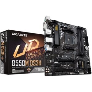 Gigabyte B550M DS3H Ultra Durable AMD AM4 Socket Motherboard, Micro-ATX, 4x DDR4 Slots, 2x M.2 Sockets, GbE LAN, 1x DVI-D / 1x DisplayPort / 1x HDMI Port - Image 2