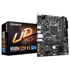 Gigabyte H510M S2H V3 Ultra Durable Intel 1200 Socket Motherboard, Micro-ATX, 2x DDR4 Slots, 1x M.2 Socket, GbE LAN, 1x D-Sub / 1x DisplayPort / 1x HDMI Port - Image 2