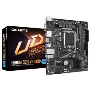 Gigabyte H610M S2H V3 DDR4 Ultra Durable Intel 1700 Socket Motherboard, Micro-ATX, 2x DDR4 Slots, 1x M.2 Socket, GbE LAN, 1x D-Sub / 2x DisplayPorts / 1x HDMI Port - Image 3