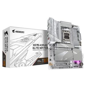 Gigabyte X870 AORUS ELITE WIFI7 ICE AMD AM5 Socket Motherboard, ATX, 4x DDR5 Slots, 4x M.2 Sockets, 3x USB-C Port, Fitted I/O Shield, 2.5GbE LAN, Wi-Fi 7, 2x HDMI Port / 2x USB-C (USB4) - Image 3