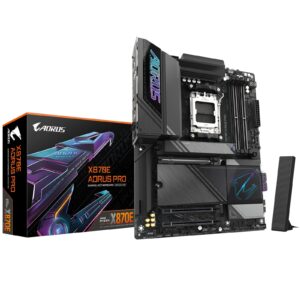 Gigabyte X870E AORUS PRO AMD AM5 Socket Motherboard, ATX, 4x DDR5 Slots, 4x M.2 Sockets, 3x USB-C Port, Fitted I/O Shield, 2.5GbE LAN, Wi-Fi 7, 2x HDMI Port / 2x USB-C (USB4) - Image 3