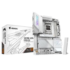 Gigabyte X870E AORUS PRO ICE AMD AM5 Socket Motherboard, ATX, 4x DDR5 Slots, 4x M.2 Sockets, 3x USB-C Port, Fitted I/O Shield, 2.5GbE LAN, Wi-Fi 7, 2x HDMI Port / 2x USB-C (USB4) - Image 3