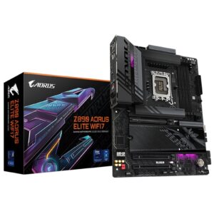 Gigabyte Z890 AORUS ELITE WIFI7 Intel 1851 Socket Motherboard, ATX, 4x DDR5 Slots, 4x M.2 Sockets, 2x USB-C Port, Fitted I/O Shield, 2.5GbE LAN, Wi-Fi 7, 1x DisplayPort / 1x HDMI / 1x USB-C (USB4) - Image 3