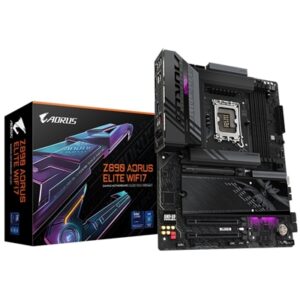 Gigabyte Z890 AORUS ELITE WIFI7 Intel 1851 Socket Motherboard, ATX, 4x DDR5 Slots, 4x M.2 Sockets, 2x USB-C Port, Fitted I/O Shield, 2.5GbE LAN, Wi-Fi 7, 1x DisplayPort / 1x HDMI / 1x USB-C (USB4) - Image 2