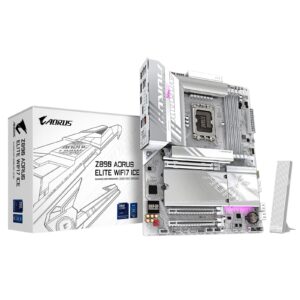 Gigabyte Z890 AORUS ELITE WIFI7 ICE Intel 1851 Socket Motherboard, ATX, 4x DDR5 Slots, 4x M.2 Sockets, 2x USB-C Port, Fitted I/O Shield, 2.5GbE LAN, Wi-Fi 7, 1x DisplayPort / 1x HDMI / 1x USB-C (USB4) - Image 3