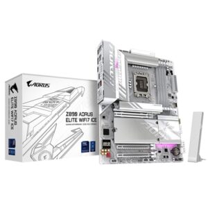 Gigabyte Z890 AORUS ELITE WIFI7 ICE Intel 1851 Socket Motherboard, ATX, 4x DDR5 Slots, 4x M.2 Sockets, 2x USB-C Port, Fitted I/O Shield, 2.5GbE LAN, Wi-Fi 7, 1x DisplayPort / 1x HDMI / 1x USB-C (USB4) - Image 2