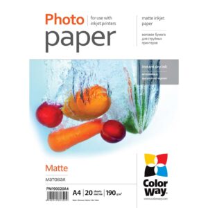 ColorWay Matte A4 190gms Photo Paper 20 Sheets - Image 3