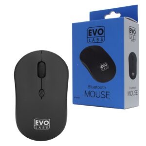 Evo Labs BTM-001 Bluetooth Mouse, 800 DPI Optical Tracking, Full Size, 3 Button with Scroll Wheel, Ambidextrous Design, Matte Black - Image 3