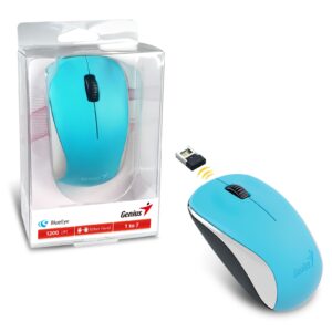 Genius NX-7000 Wireless Mouse, 2.4 GHz with USB Pico Receiver, Adjustable DPI levels up to 1200 DPI, 3 Button with Scroll Wheel, Ambidextrous Design, Blue - Image 3