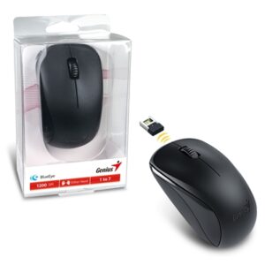 Genius NX-7000 Wireless Mouse, 2.4 GHz with USB Pico Receiver, Adjustable DPI levels up to 1200 DPI, 3 Button with Scroll Wheel, Ambidextrous Design, Black - Image 2