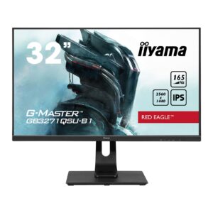 iiyama G-Master GB3271QSU-B1 32 Inch Red Eagle Gaming Monitor, IPS, 2560x1440, 1ms, 165hz, FreeSync, HDMI, Display Port, USB Hub, Speakers, Int PSU, Height Adjustable - Image 3