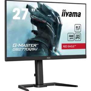 iiyama G-Master GB2770QSU-B6 Red Eagle 27 Inch Gaming Monitor, Black, WQHD, IPS, 180Hz, 0.2ms, FreeSync, HDMI, Display Port, USB Hub, Speakers, Int PSU, Height Adjustable, Pivot, VESA - Image 3