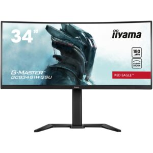 iiyama G-MASTER Red Eagle GCB3481WQSU-B1 34 inch Ultra-Wide Curved Monitor, 3440 x 1440, 0.3ms, HDMI, DisplayPort, USB Hub, Freesync, 180Hz, Speakers, Black, Internal PSU, Height Adjustable, VESA - Image 3