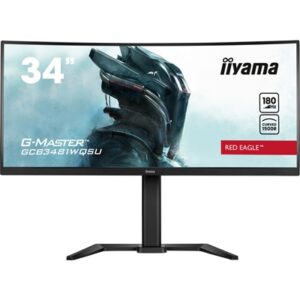 iiyama G-MASTER Red Eagle GCB3481WQSU-B1 34 inch Ultra-Wide Curved Monitor, 3440 x 1440, 0.3ms, HDMI, DisplayPort, USB Hub, Freesync, 180Hz, Speakers, Black, Internal PSU, Height Adjustable, VESA - Image 2