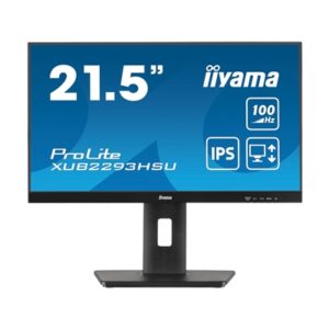 iiyama PROLITE XUB2293HSU-B7 22 inch IPS Monitor, Full HD, 1ms, USB Hub, HDMI, DisplayPort, Freesync, 100Hz, Speakers, Black, Internal PSU, VESA, Height Adjustable, Pivot - Image 2