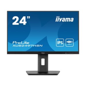 iiyama Prolite XUB2497HSN-B2 24 inch IPS Monitor, USB-C Dock, RJ45(LAN), Full HD, 1ms, HDMI, DisplayPort, USB-Hub, USB-C, 100Hz, Speakers, Black, Internal PSU, VESA, Height Adjust, Pivot - Image 2