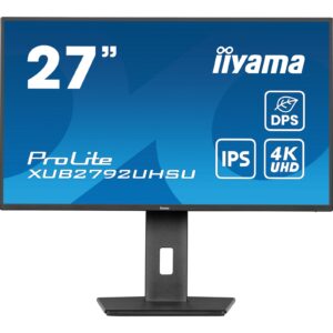 iiyama Prolite XUB2792UHSU-B6 27 inch IPS Monitor, 4K, 4ms, HDMI, DisplayPort, USB Hub, 60Hz, Speakers, Black, Internal PSU, VESA, Height Adjust, Pivot - Image 3