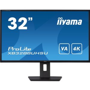 iiyama PROLITE XB3288UHSU-B5 32 Inch 4K Monitor, IPS, 3ms, 60hz, FreeSync, HDMIx2, Display Port, USB Hub, PIP, Speakers, Int PSU, Height Adjustable, VESA - Image 2