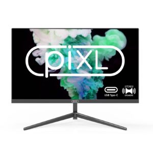 piXL PX24IPUHDS 24 Inch Frameless IPS Monitor, Widescreen LCD Panel, 5ms Response Time, 75Hz Refresh Rate, Full HD 1920 x 1080, HDMI, Display Port, USB-C, Speakers 16.7 Million Colour Support, Black Finish - Image 3