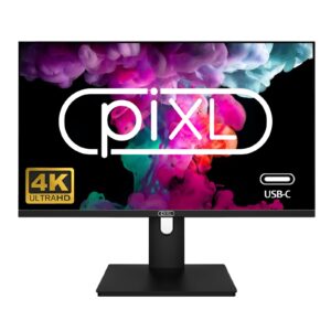 piXL PX27UDH4K 27 Inch Frameless IPS Monitor, 4K, LED Widescreen, 5ms Response Time, 60Hz Refresh Rate, HDMI, Display Port, 2x USB-A, USB-B, USB-C, 16.7 Million Colour Support, VESA Mount, Black Finish, 3 Year Warranty - Image 3