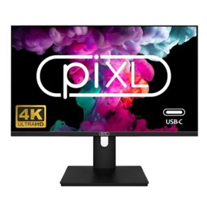 piXL PX27UDH4K 27 Inch Frameless IPS Monitor, 4K, LED Widescreen, 5ms Response Time, 60Hz Refresh Rate, HDMI, Display Port, 2x USB-A, USB-B, USB-C, 16.7 Million Colour Support, VESA Mount, Black Finish, 3 Year Warranty - Image 2