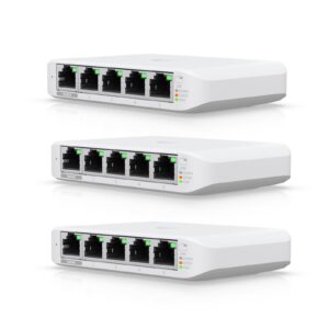 Ubiquiti USW-FLEX-MINI-3 UniFi USW Flex Mini 5 Port Smart Managed POE/USB C Powered Gigabit Network Switch (Triple Pack, No PSU) - Image 3