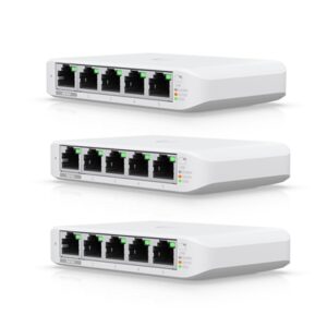 Ubiquiti USW-FLEX-MINI-3 UniFi USW Flex Mini 5 Port Smart Managed POE/USB C Powered Gigabit Network Switch (Triple Pack, No PSU) - Image 2