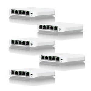 Ubiquiti USW-FLEX-MINI-5 UniFi USW Flex Mini 5 Port Smart Managed POE/USB C Powered Gigabit Network Switch (Five Pack, No PSU) - Image 3