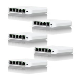 Ubiquiti USW-FLEX-MINI-5 UniFi USW Flex Mini 5 Port Smart Managed POE/USB C Powered Gigabit Network Switch (Five Pack, No PSU) - Image 2