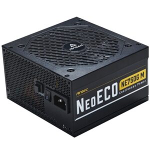 ANTEC NeoECO NE750G M 750W PSU, 120mm Silent Fan, 80 PLUS Gold, Fully Modular, UK Plug, Heavy-Duty Japanese Capacitors, Hybrid Zero RPM Fan Mode - Image 2