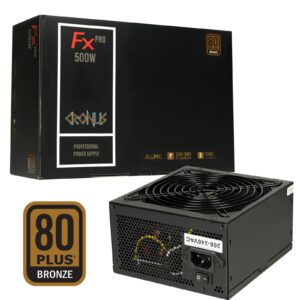 CRONUS 500ATV FX PRO 500W PSU, 140mm Silent Cooling Fan, 80 PLUS Bronze, Non Modular, Flat Black Cables, Supreme Performance - Image 3