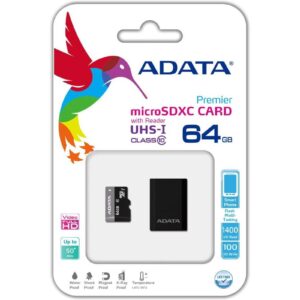 Adata Premier 64GB Micro SDHC UHS-I Class 10 Memory Card with Adaptor - Image 3