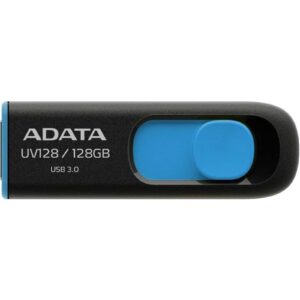 Adata UV128 128GB USB 3.2 Gen 1 Flash Drive, Capless Design, Black/Blue - Image 3