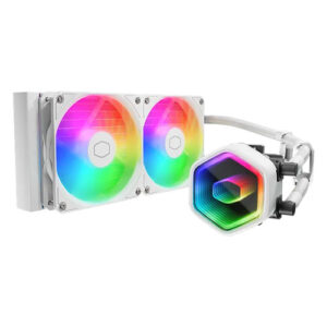 Cooler Master MasterLiquid 240 Core II 240mm ARGB Liquid CPU Cooler, Dual Chamber Pump w/ Infinity Mirror, White