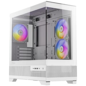 ANTEC CX500M Micro Tower Gaming Case, White, 2  x USB 3.0 / 1 x USB Type-C, Tempered Glass Side Panel, Micro-ATX/ITX - Image 3