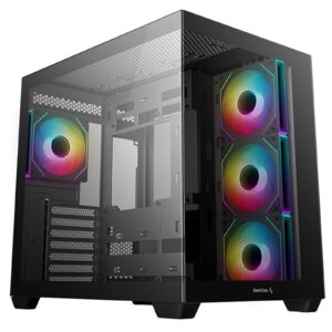 DeepCool CG530 4F Mid-Tower Case with Tempered Glass Panels, 4 Pre-Installed ARGB Fans, and Optimal Airflow Support, Black - Image 3