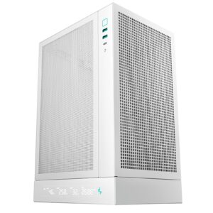 Deepcool CH170 Digital White Mini-ITX Case - High Airflow, Tempered Glass Side Panel, Supports Water Cooling, Ultra-Quiet Operation, Compact Design for Efficient Space Management - Image 3