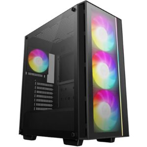 DeepCool MATREXX 55 V4 C Mid-Tower ATX Case, Type-C and USB 3.0,  front ARGB fans and front LED strip, Tempered Glass Side Panel - Image 3