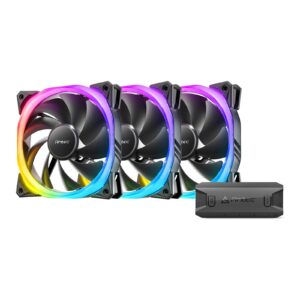 Antec Fusion 120mm ARGB 3 Fan Pack, Black, 3x120mm ARGB Fans, Upto 2000RPM, 57.93CFM Airflow, 31.24dB Max, 4-pin PWM 3-pin LED - Image 3