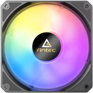 Antec P12R ARGB Reverse PWM 120mm Fan - 4-Pin, Black, High-Airflow Cooling, 9-Blade Design with Anti-Vibration Pads - Image 2