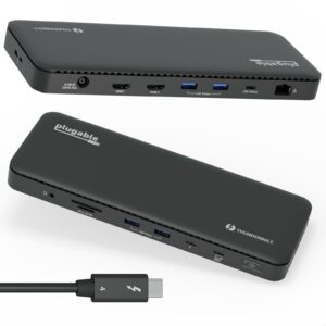 Plugable TBT4-UD5 ThunderBolt 4 Dual Monitor (2x 4K or 1x 8K) 96W USB-C PD Docking Station - Image 3