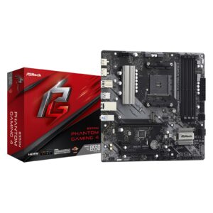 ASRock B550M Phantom Gaming 4 AMD AM4 Socket Motherboard, Micro-ATX, 4x DDR4 Slots, 2x M.2 Sockets, GbE LAN, 1x DisplayPort / 1x HDMI Port - Image 3