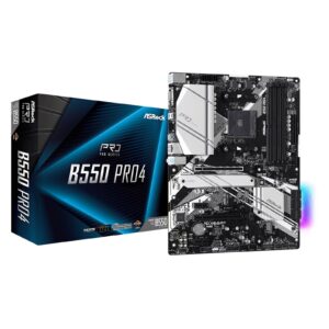 ASRock B550 Pro4 AMD AM4 Socket Motherboard, ATX, 4x DDR4 Slots, 2x M.2 Sockets, GbE LAN, 1x D-Sub / 1x HDMI Port - Image 3