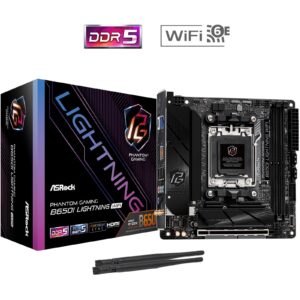 ASRock B650I LIGHTNING WIFI AMD AM5 Socket Motherboard, Mini-ITX, 2x DDR5 Slots, 2x M.2 Sockets, 2x USB-C Port, Fitted I/O Shield, 2.5GbE LAN, Wi-Fi 6E, 1x HDMI Port - Image 3