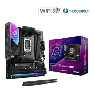 ASRock B860M Lightning WiFi PHANTOM GAMING Intel 1851 Socket Motherboard, Micro-ATX, 4x DDR5 Slots, 4x M.2 Sockets, 2x USB-C Port, Fitted I/O Shield, 2.5GbE LAN, Wi-Fi 6E, 1x DisplayPort / 1x HDMI / 1x USB-C (USB4) - Image 2