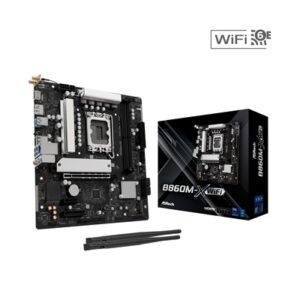 ASRock B860M-X WiFi Intel 1851 Socket Motherboard, Micro-ATX, 2x DDR5 Slots, 2x M.2 Sockets, 2x USB-C Port, 2.5GbE LAN, Wi-Fi 6E, 1x DisplayPort / 1x HDMI Port - Image 2