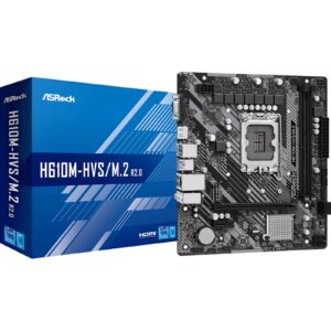 ASRock H610M-HVS/M.2 R2.0 Super Alloy Intel 1700 Socket Motherboard, Micro-ATX, 2x DDR4 Slots, 1x M.2 Socket, GbE LAN, 1x D-Sub / 1x HDMI Port - Image 3